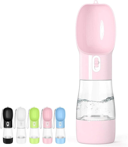 Portable Dog Water Bottle with Food Container