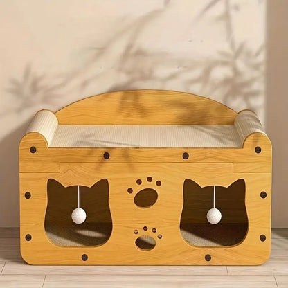 2-in-1 Cat Bed and Scratcher for Indoor Cats