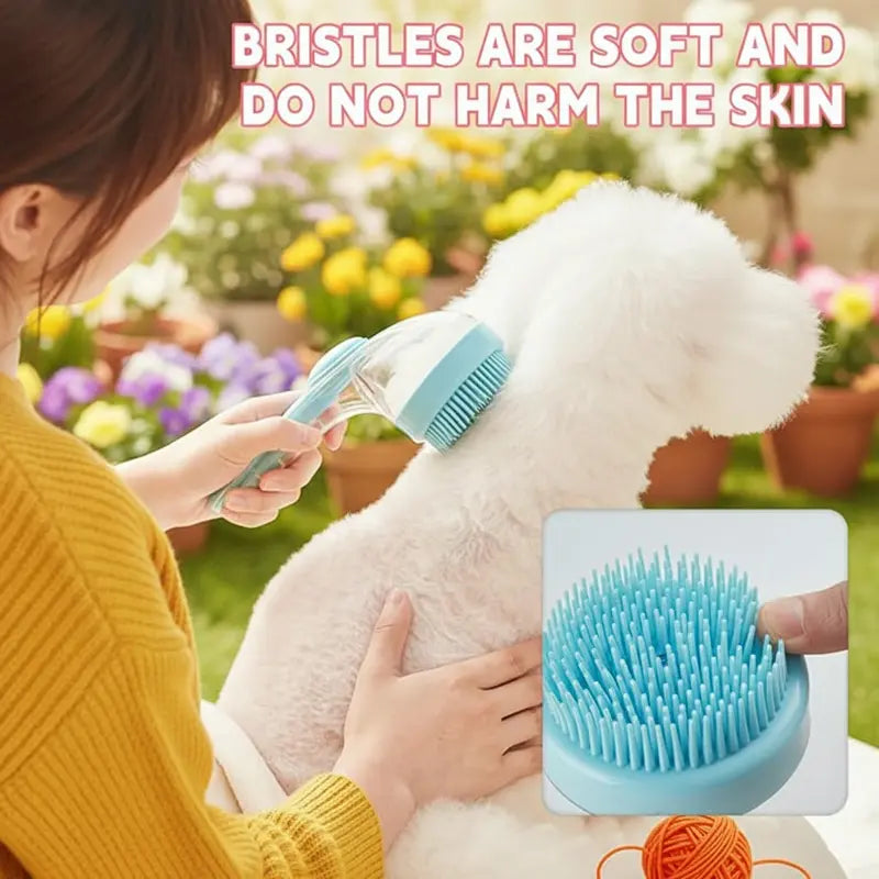 Dog Bath Brush with Built-In Shampoo Dispenser