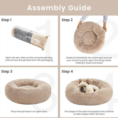 Fluffy Donut Bed for Cats and Small Dogs
