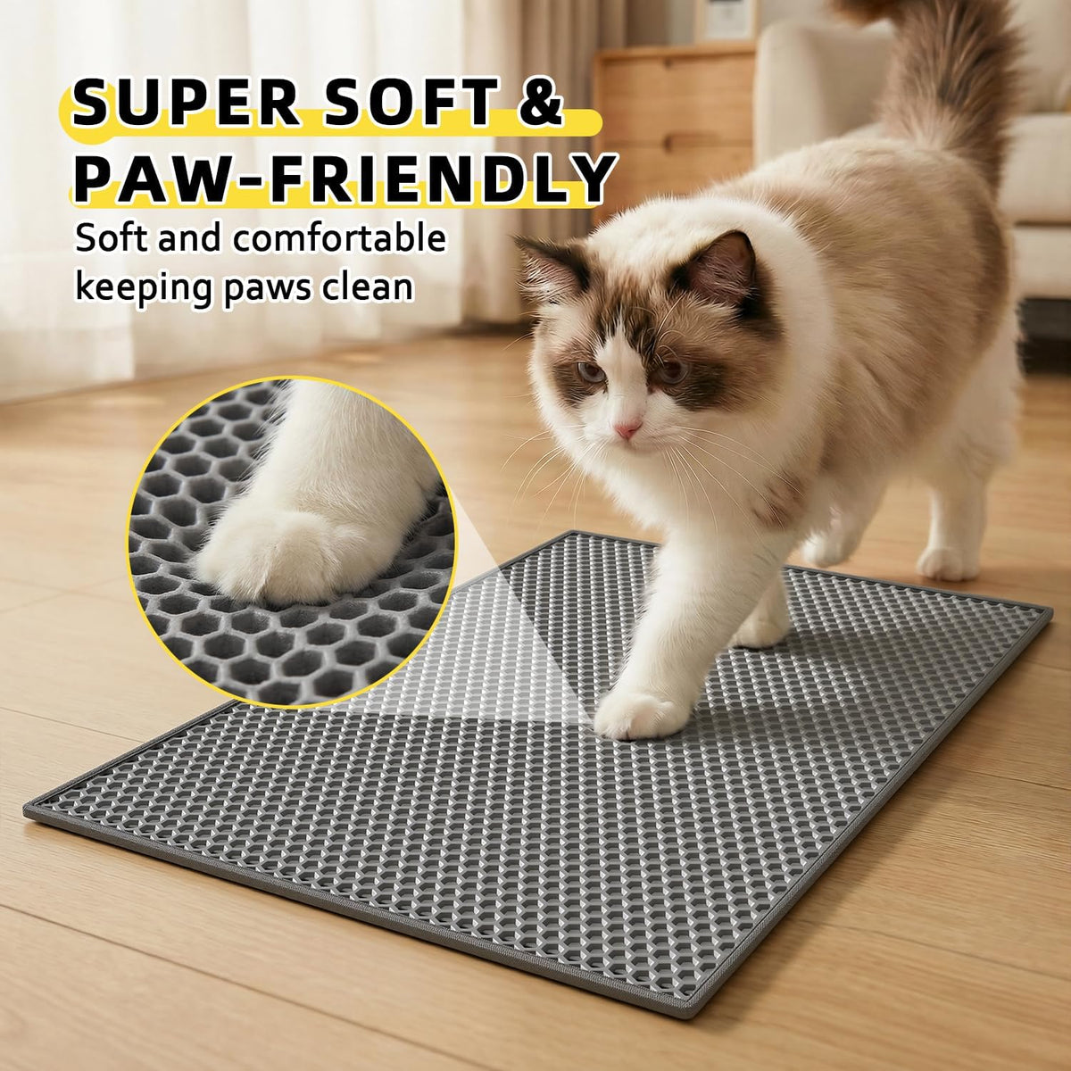 Honeycomb Litter Trapping Mat for Cats