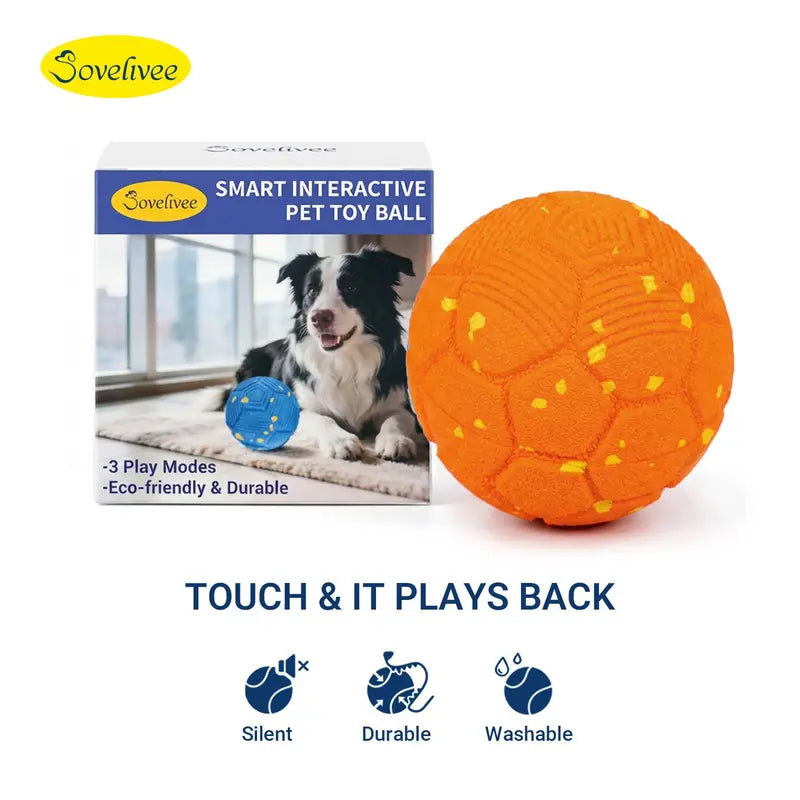 Self-Moving rechargeable Rolling Interactive Ball with 3 play modes for Dogs & Cats