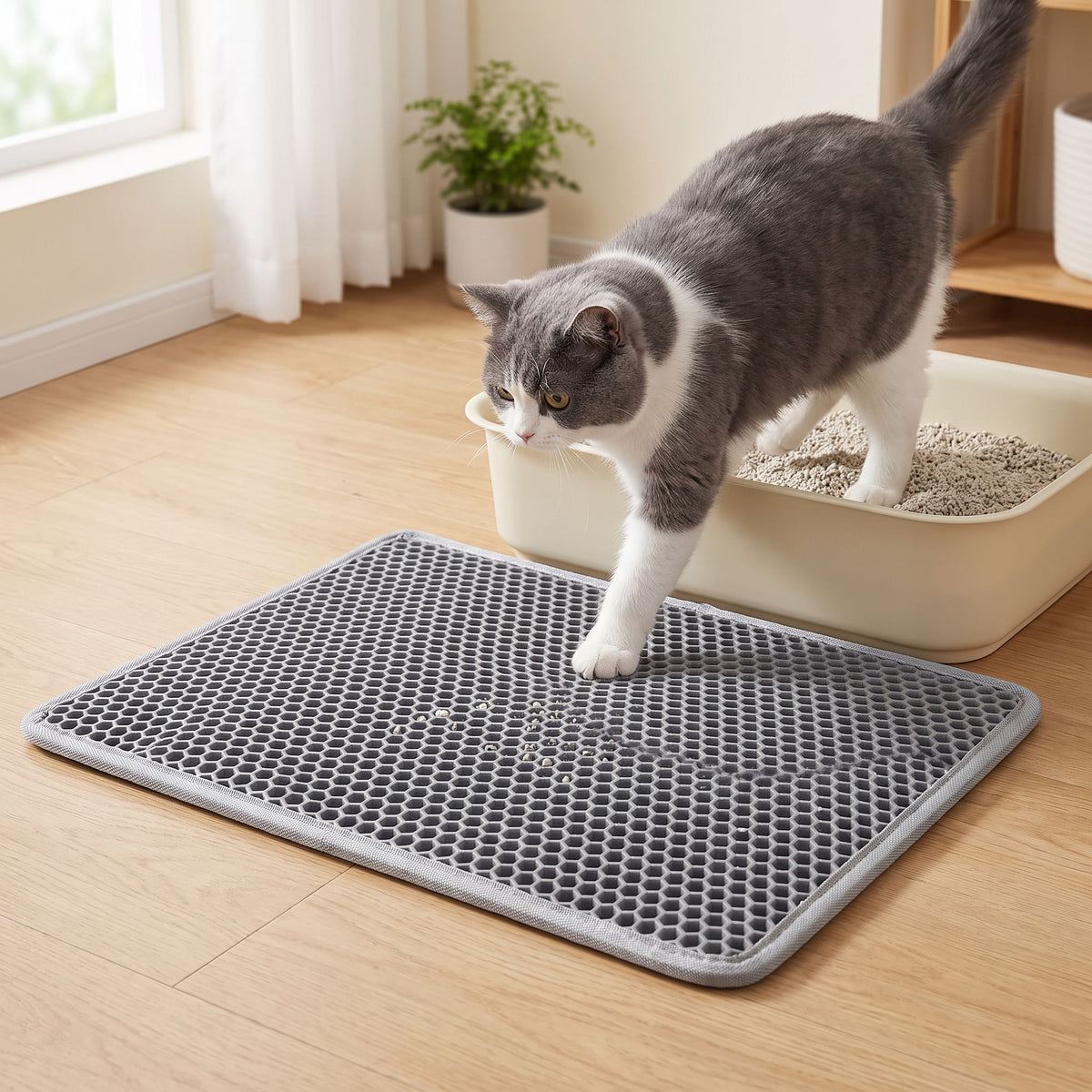 Honeycomb Litter Trapping Mat for Cats