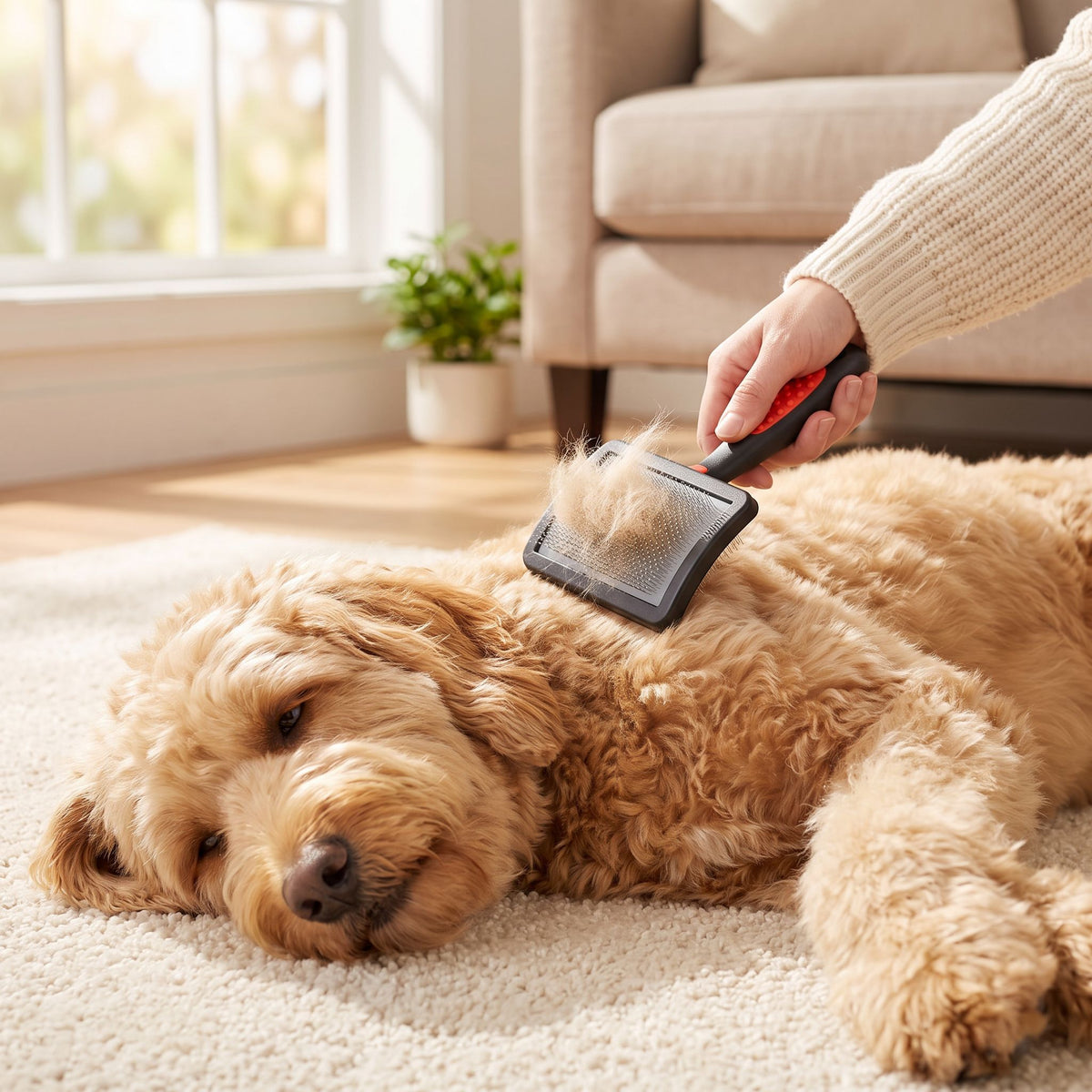 Large Soft-Pin Dog Brush with Coated Tips