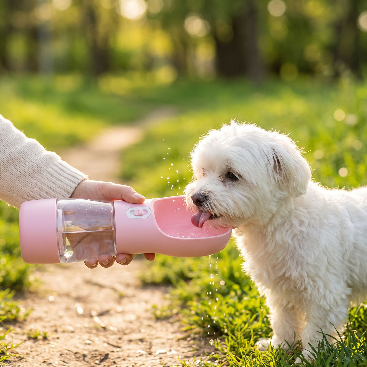 Portable Dog Water Bottle with Food Container