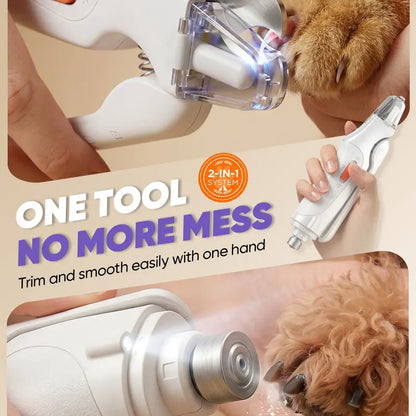 2-in-1 Pet Nail Clipper and Grinder with LED Light