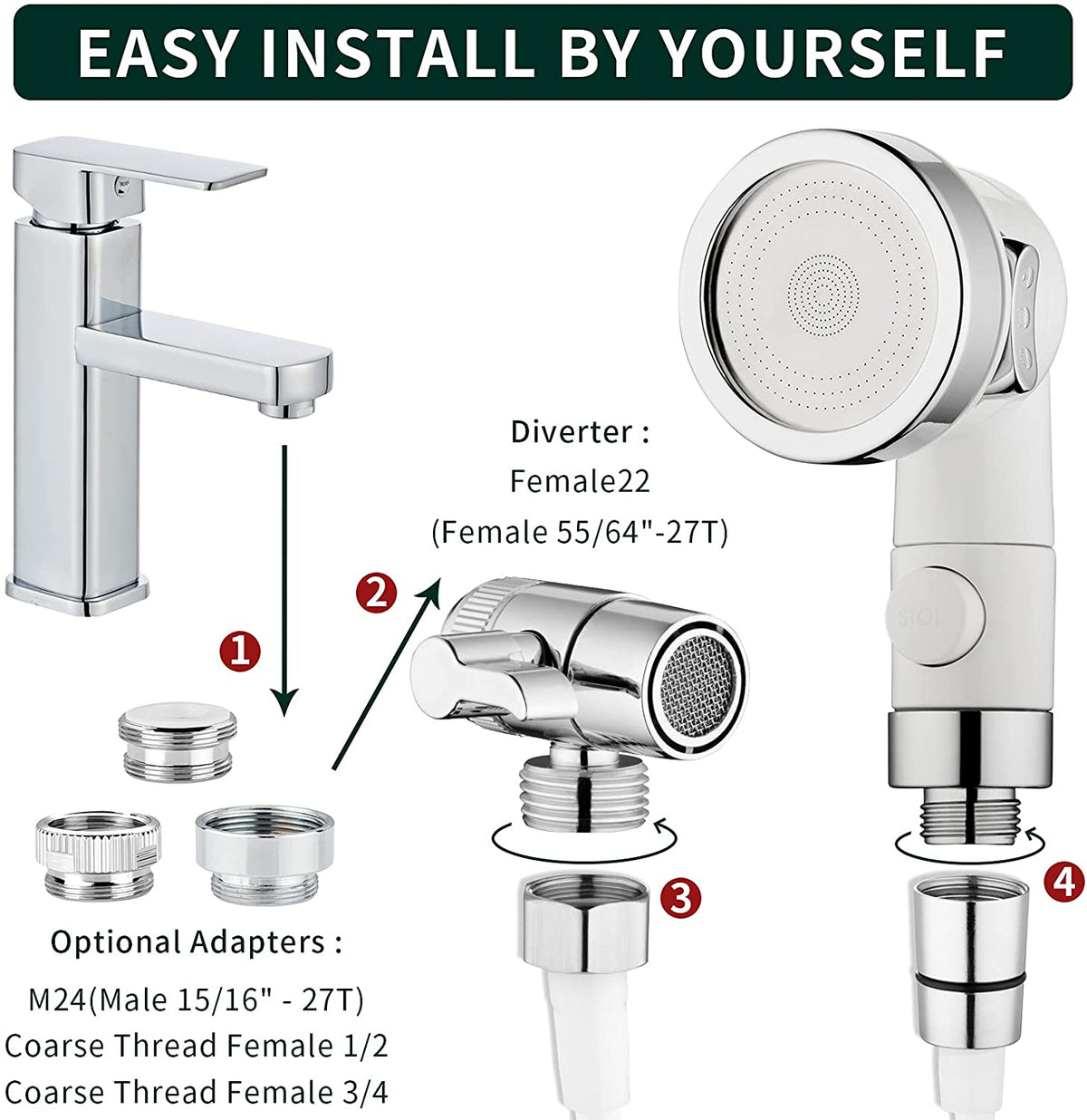 Handheld Pet Shower Hose for Sink and Tub Faucets
