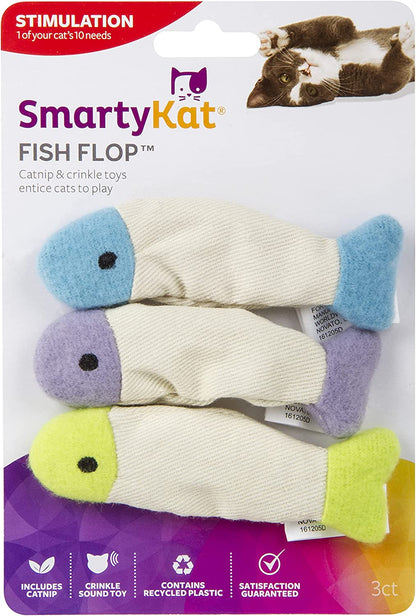 Crinkle Catnip Fish Toys for Cats, Set of 3