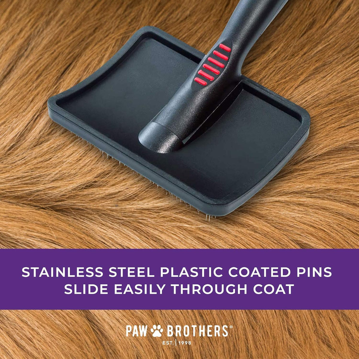 Large Soft-Pin Dog Brush with Coated Tips