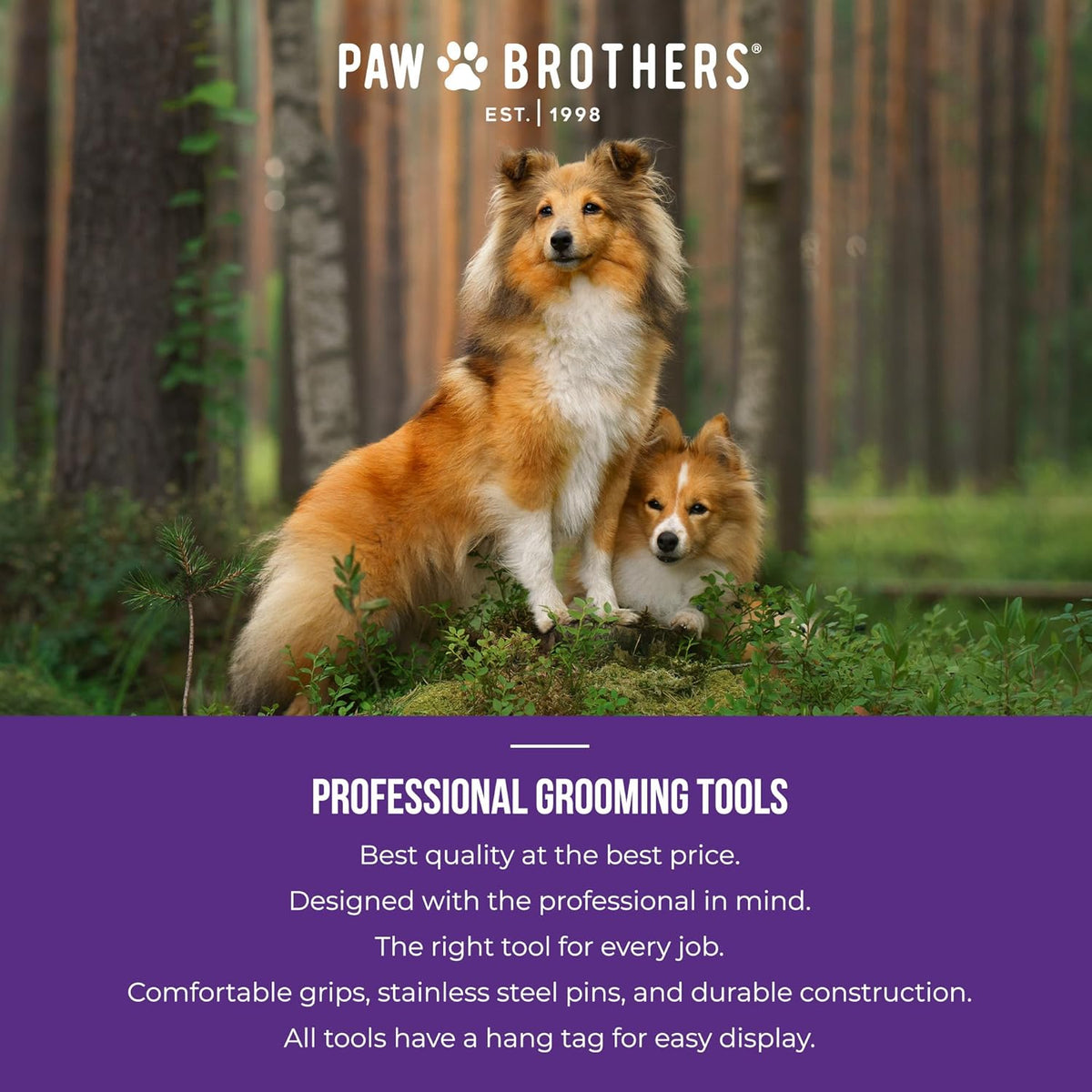 Large Soft-Pin Dog Brush with Coated Tips