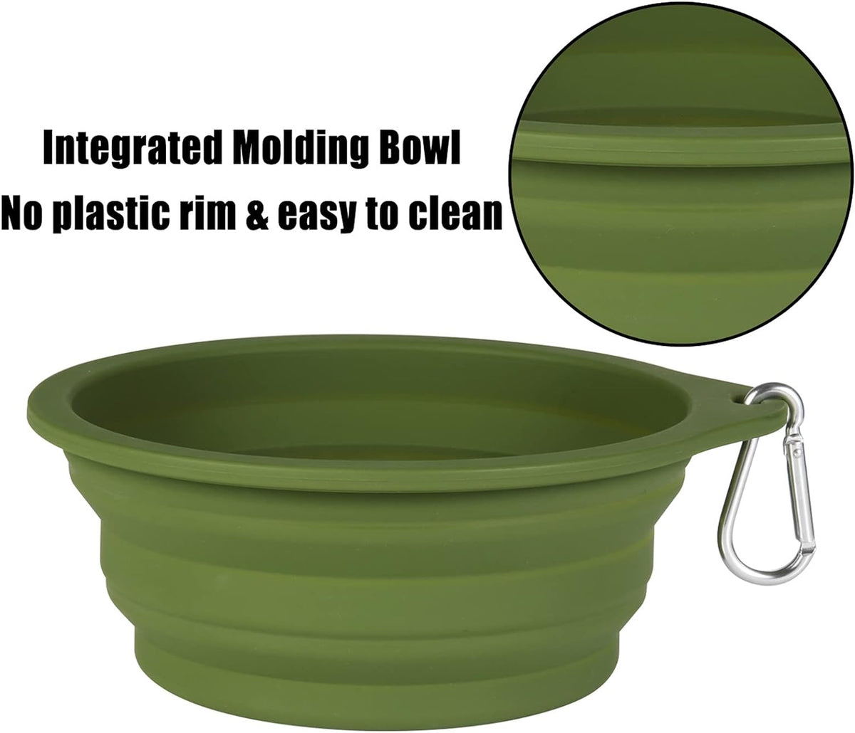 One-Piece Collapsible Pet Bowls for Walks & Hikes, Set of 2