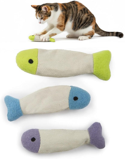 Crinkle Catnip Fish Toys for Cats, Set of 3