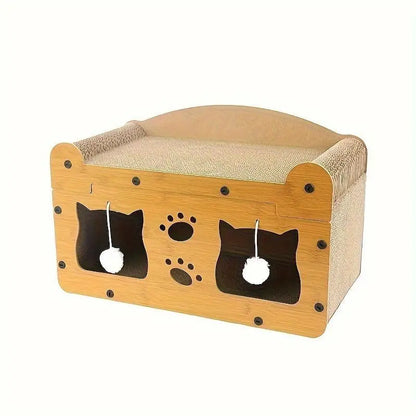 2-in-1 Cat Bed and Scratcher for Indoor Cats