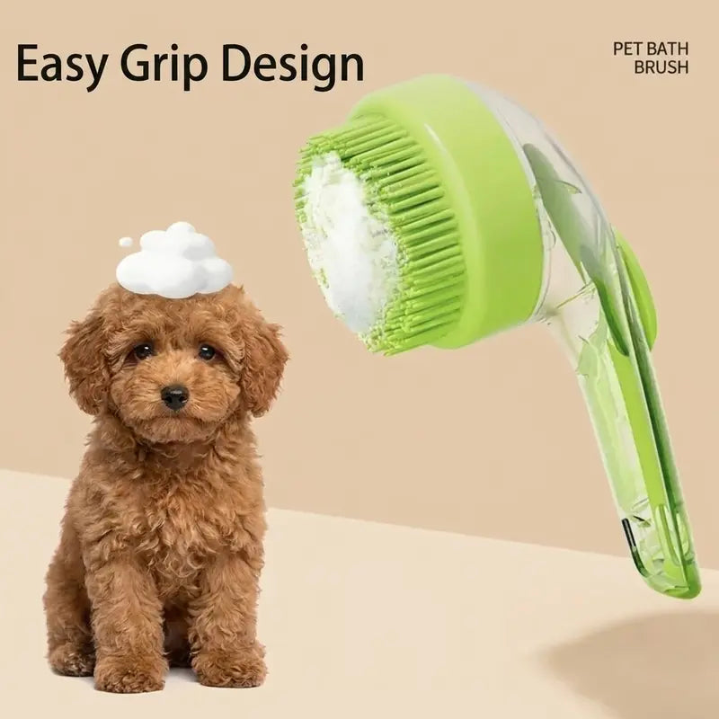 Dog Bath Brush with Built-In Shampoo Dispenser