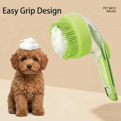 Dog Bath Brush with Built-In Shampoo Dispenser