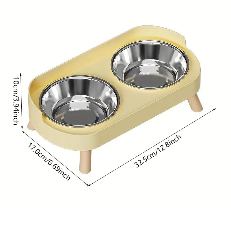 Double Pet Bowl for Food and Water – Anti-Tip Design