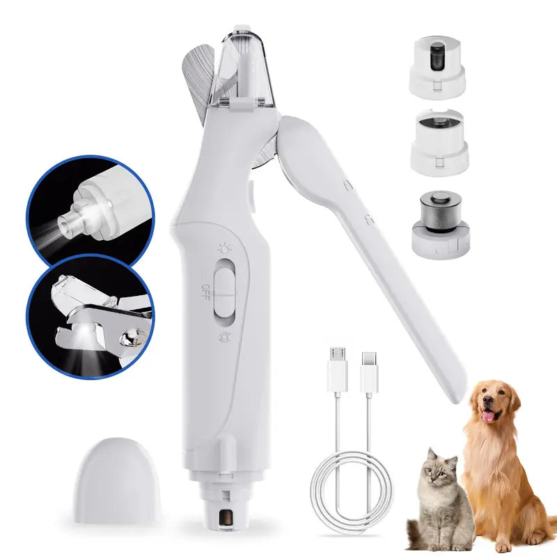 2-in-1 Pet Nail Clipper and Grinder with LED Light