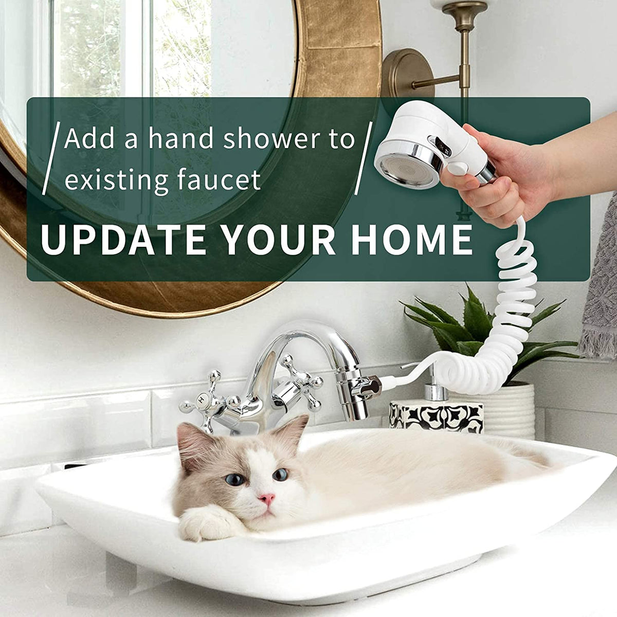 Handheld Pet Shower Hose for Sink and Tub Faucets