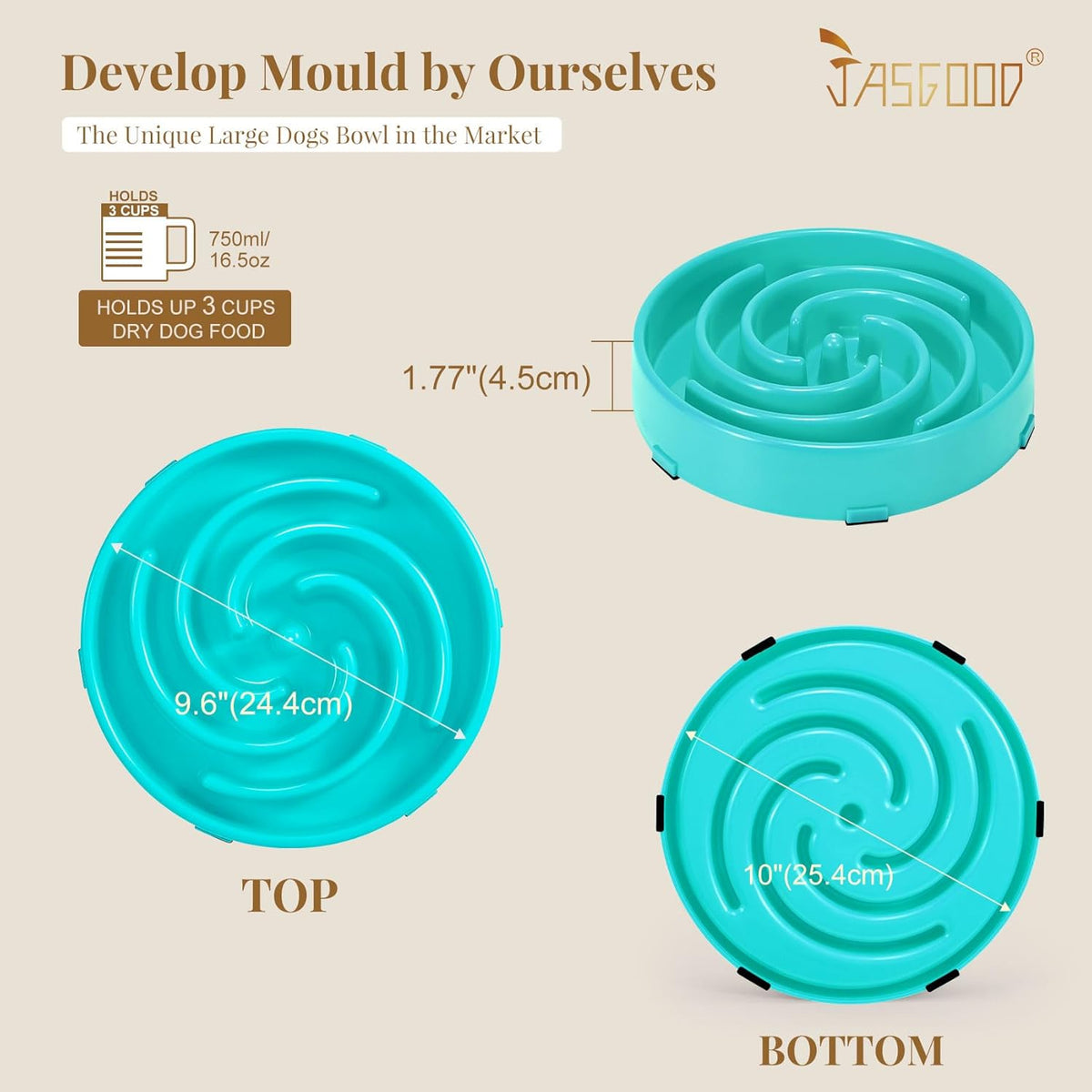Slow Feeder Dog Bowl with Spiral Maze