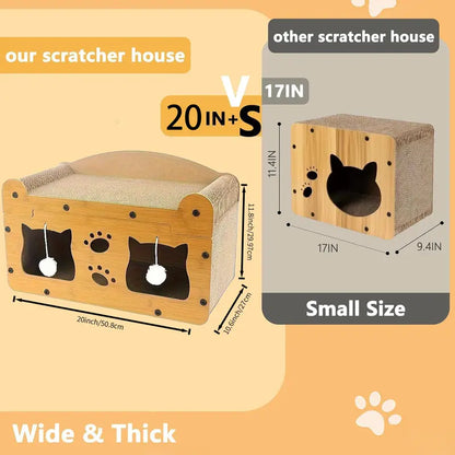 2-in-1 Cat Bed and Scratcher for Indoor Cats