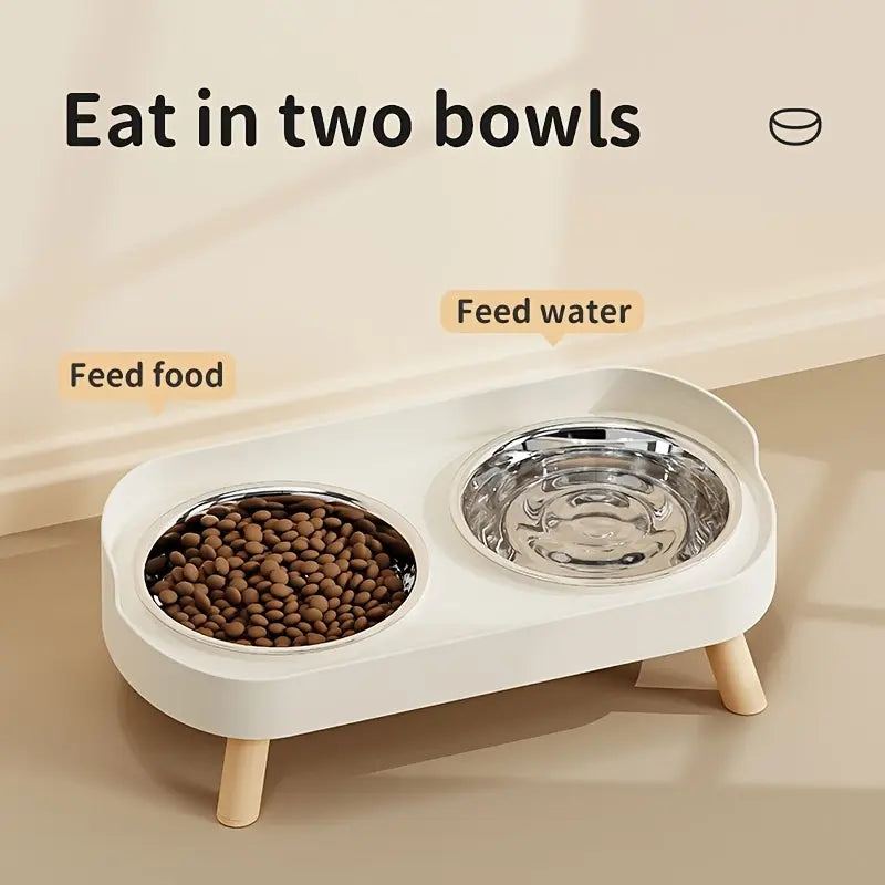 Double Pet Bowl for Food and Water – Anti-Tip Design