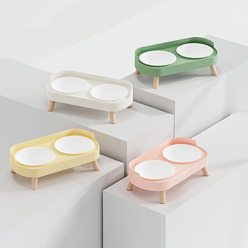 Double Pet Bowl for Food and Water – Anti-Tip Design