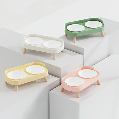 Double Pet Bowl for Food and Water – Anti-Tip Design