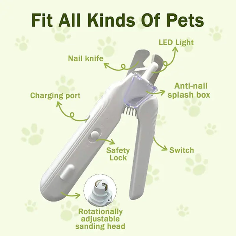 Quiet Cordless Pet Nail Grinder with Clipper