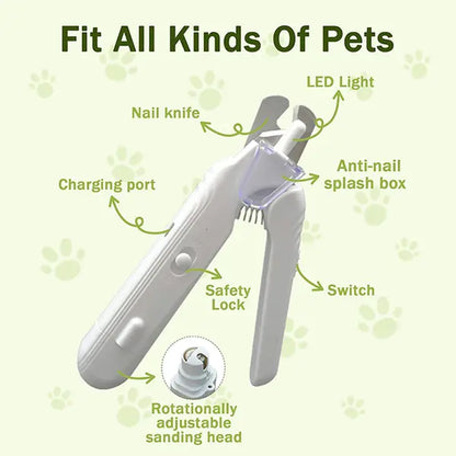 Quiet Cordless Pet Nail Grinder with Clipper