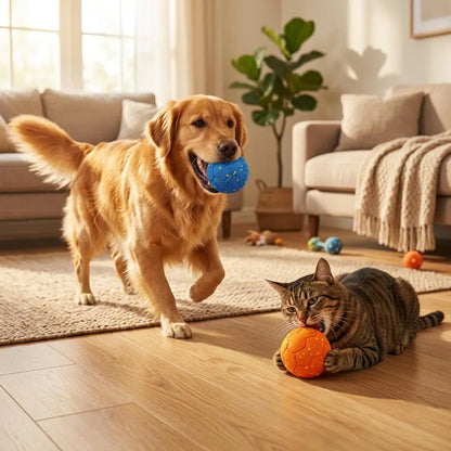 Self-Moving rechargeable Rolling Interactive Ball with 3 play modes for Dogs & Cats