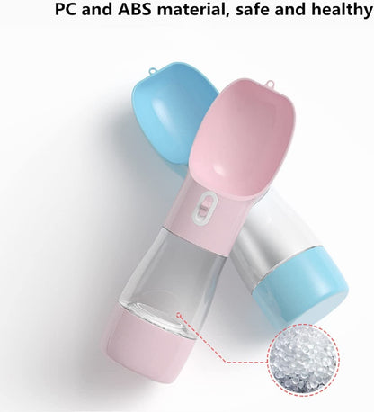 Portable Dog Water Bottle with Food Container