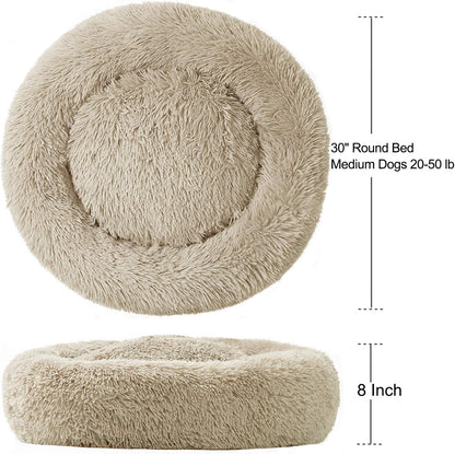 Washable Donut Dog Bed with Raised Bolster Edges