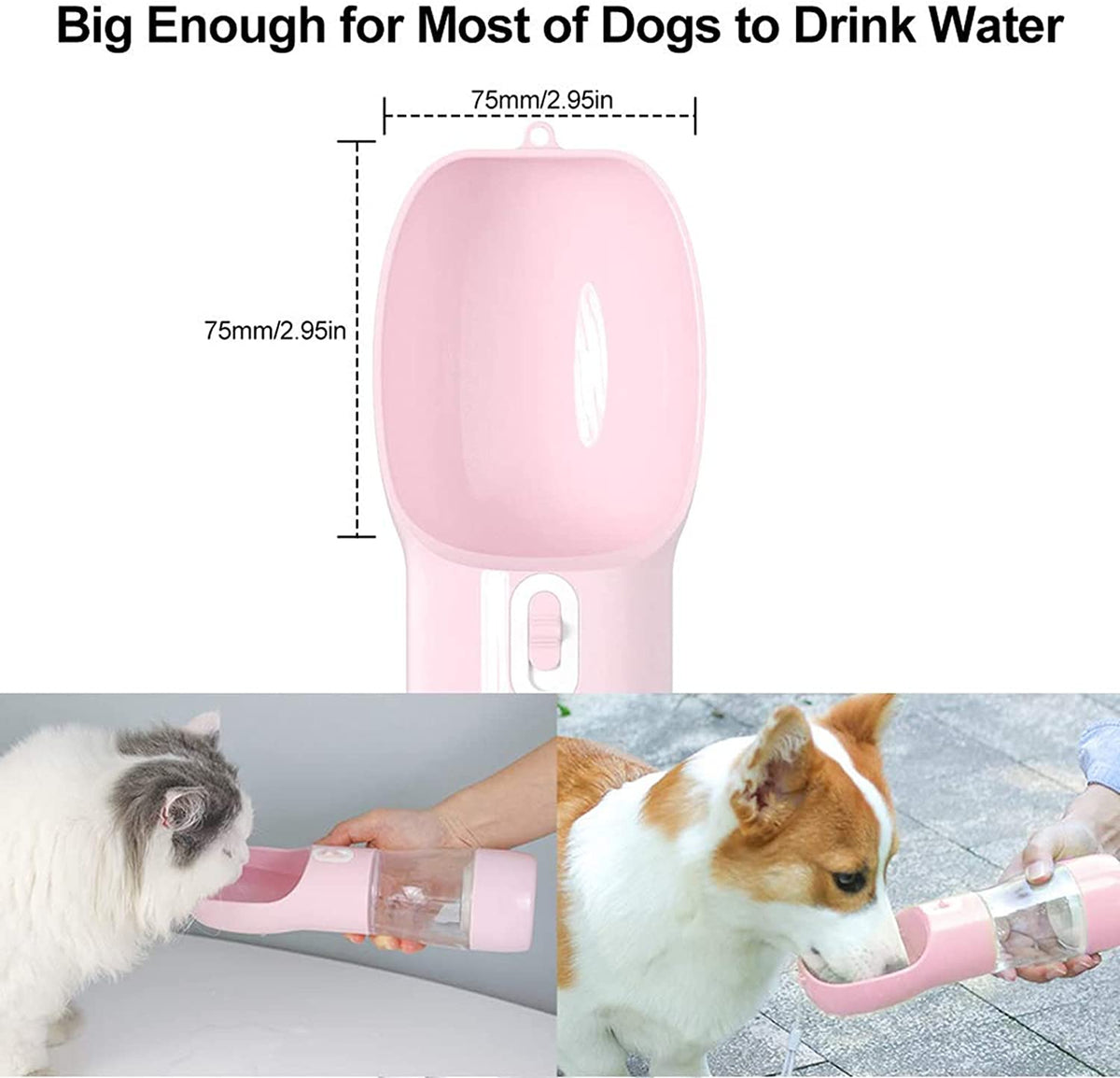 Portable Dog Water Bottle with Food Container