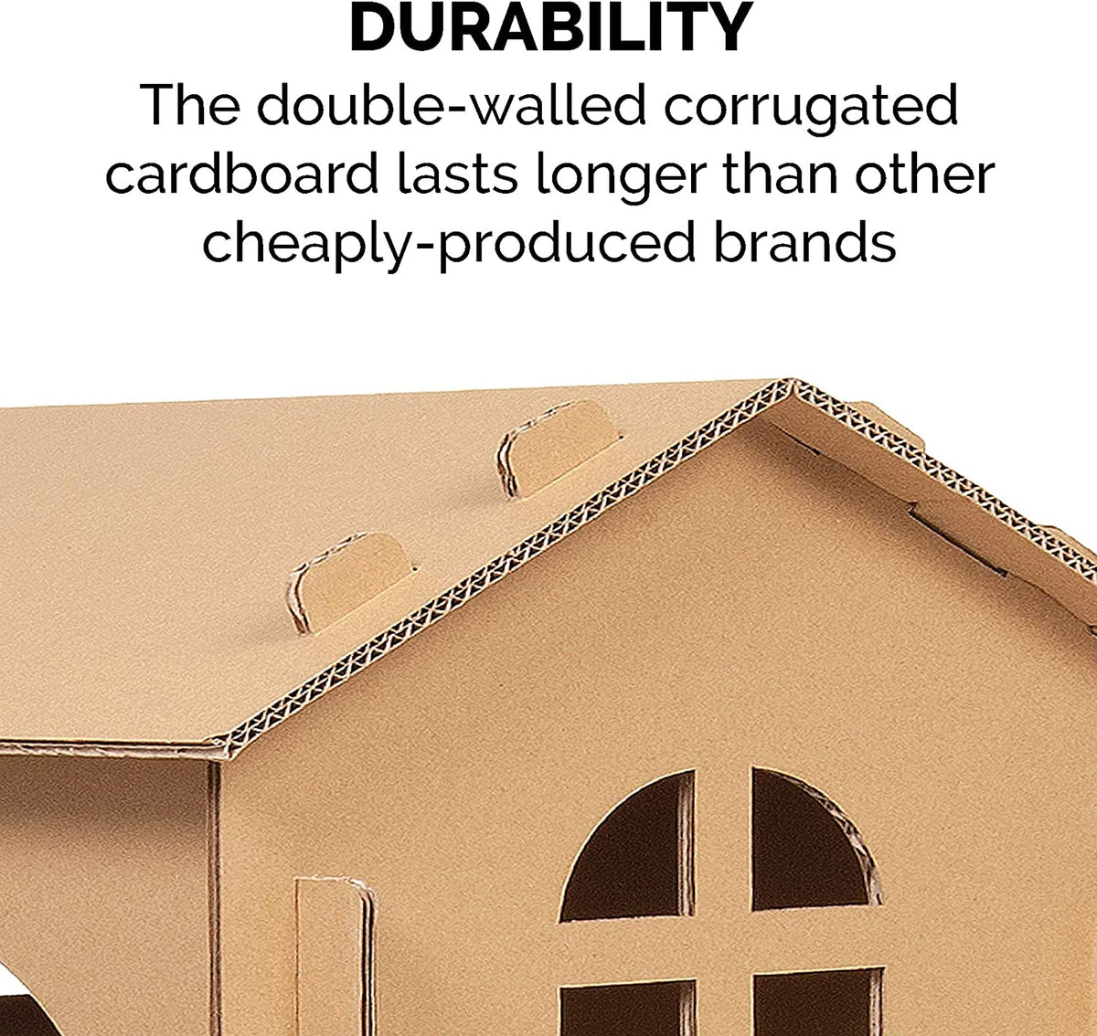 Two-Story Cardboard Cat House with Scratcher & Catnip