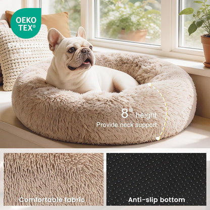 Fluffy Donut Bed for Cats and Small Dogs