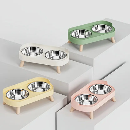 Double Pet Bowl for Food and Water – Anti-Tip Design