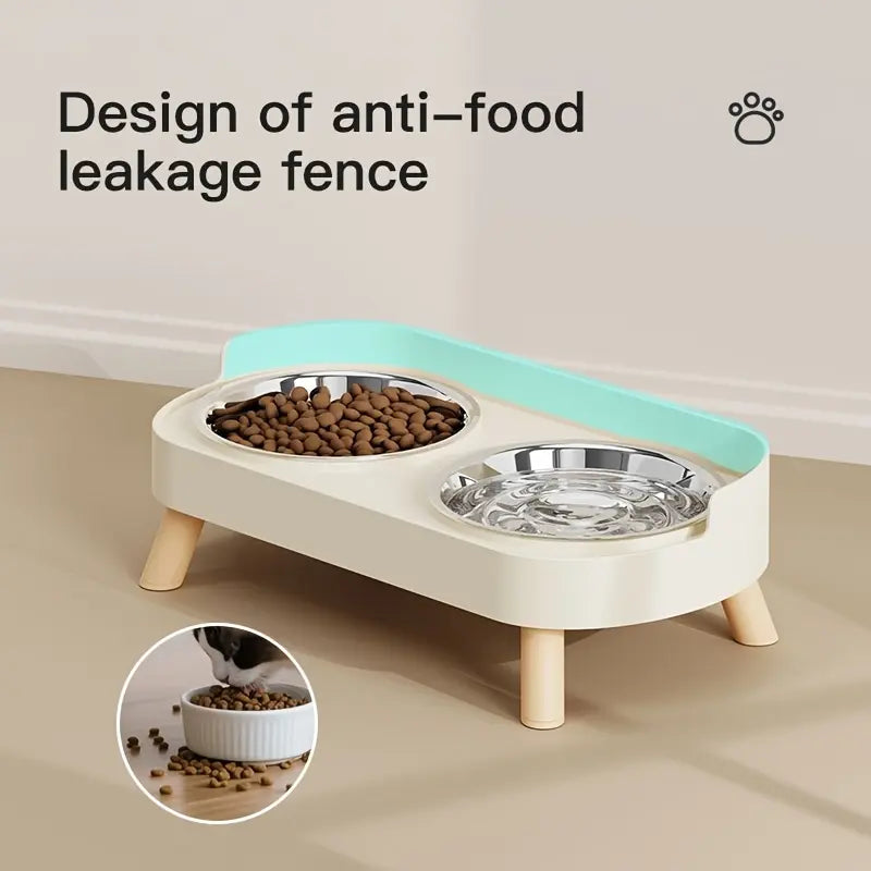 Double Pet Bowl for Food and Water – Anti-Tip Design