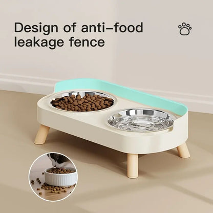 Double Pet Bowl for Food and Water – Anti-Tip Design
